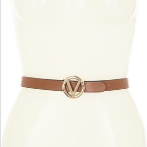 Valentino- Baby plaque buckle belt in caramel